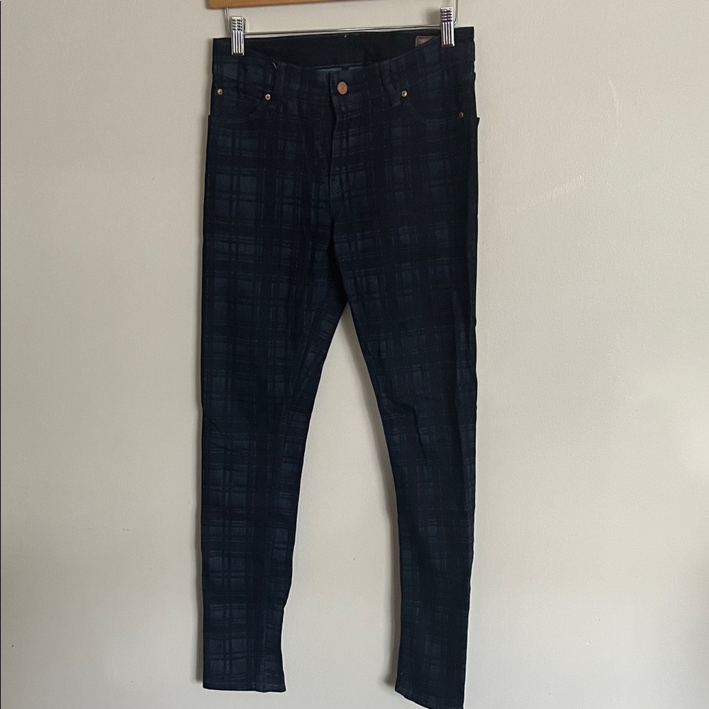 ASOS Men's Dark Plaid Super Skinny Jeans